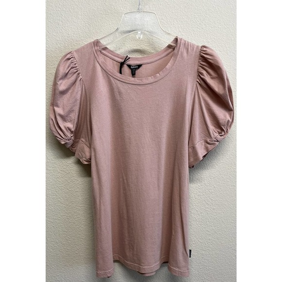 Buffalo David Bitton balloon sleeves misty rose top size M NEW - Picture 3 of 9
